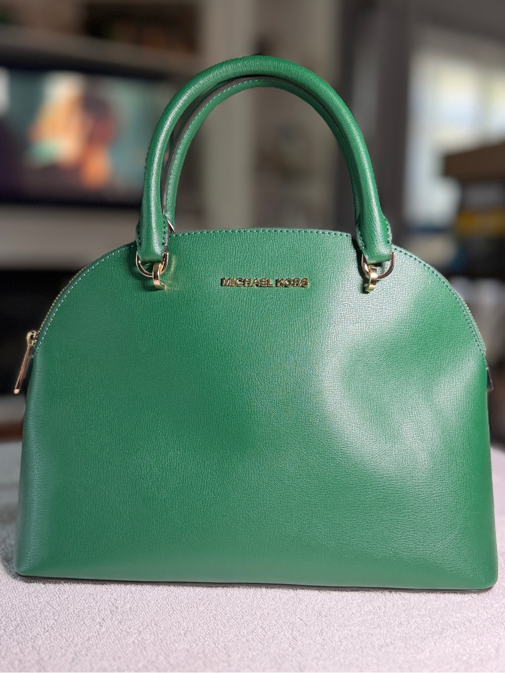 Michael Kors Emmy Large Dome Satchel with Gold Hardware